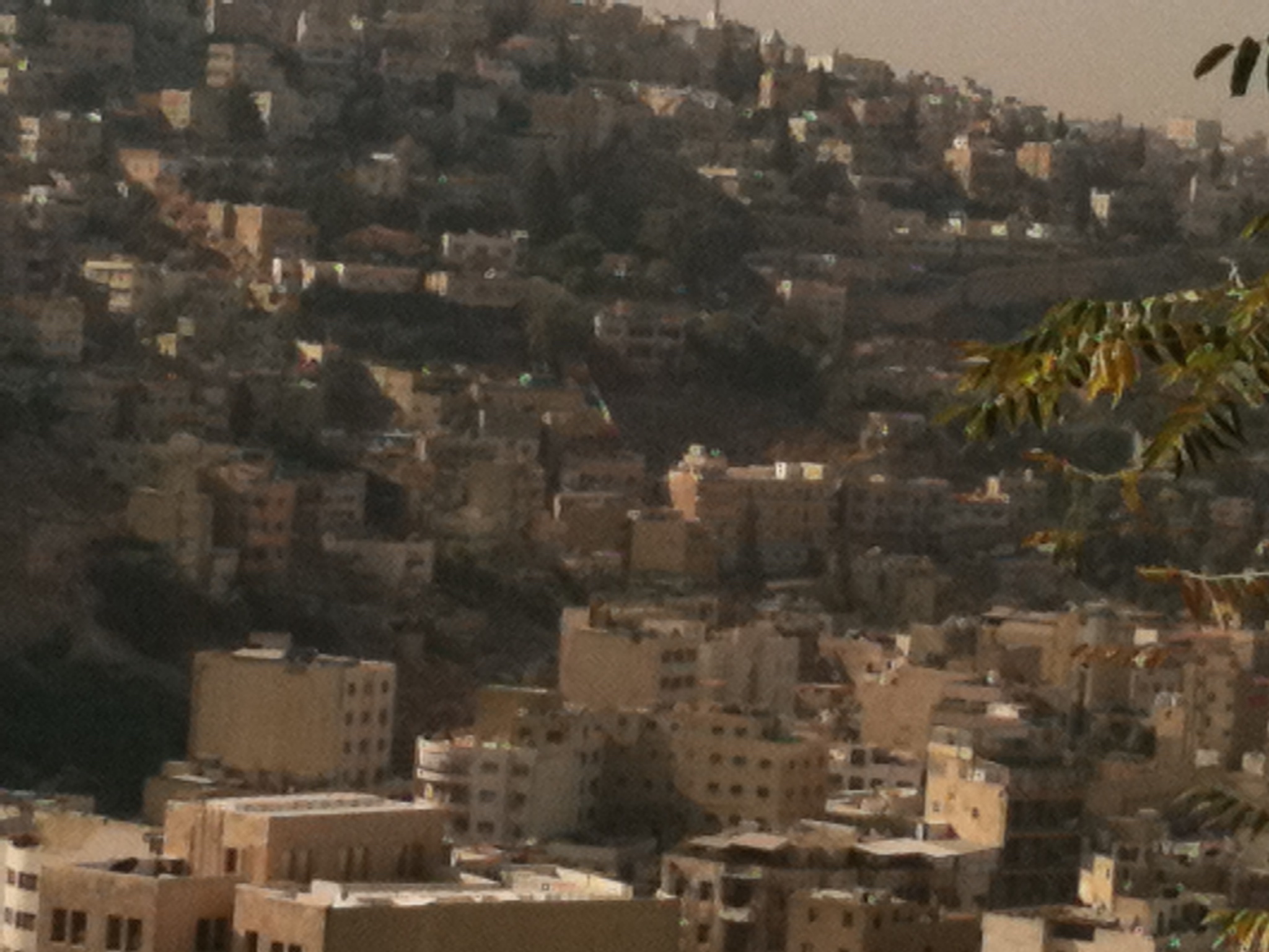 Amman, l'urbanisation populaire ancienne "consolidée" couvre la colline depuis le vieux centre